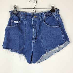 LEE Vintage Blue Jean Cutoffs Elastic Waist Sz 6 Like New